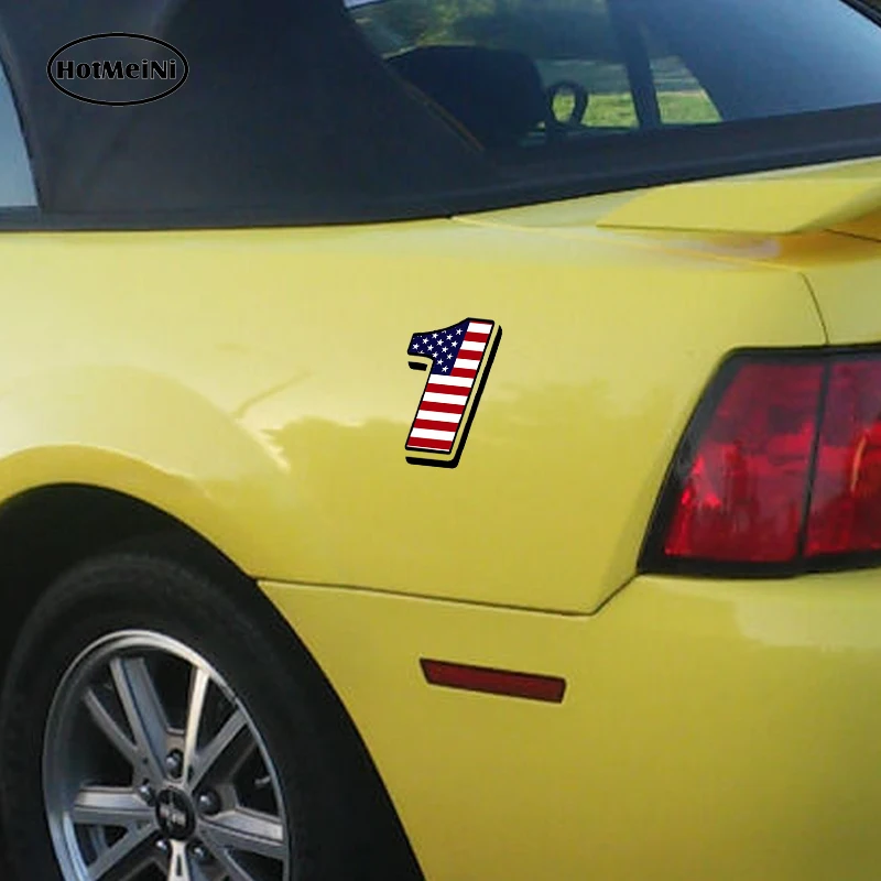 Наклейки с номерами гонщика и флагом США для автомобиля HotMeiNi 13х10 см, стильные, на мотокросс, мотоцикл, автомобиль, внедорожник.