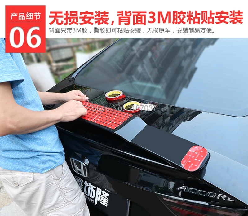 Для Honda Accord 10Th автомобиль хвост крыло ABS пластик глянцевый черный задний спойлер на крыло, крышу багажник губы крышка багажника автомобиля стайлинг