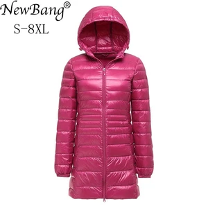 Пуховик женский осенне-зимний, ультралегкий, с капюшоном, 7XL, 8XL
