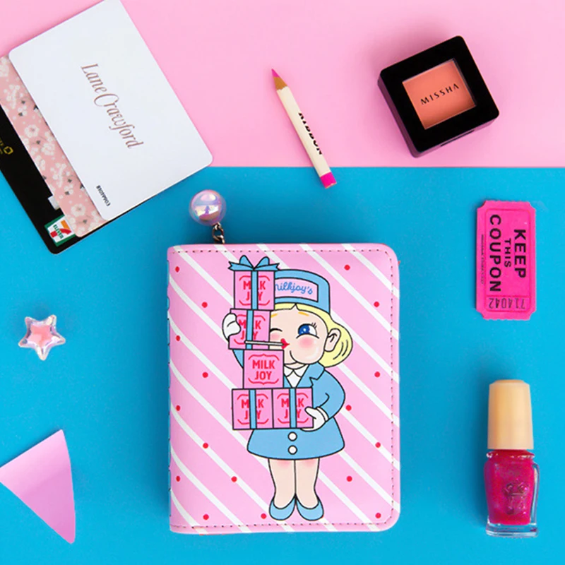 Lanzon короткий кошелек с единорогом для девушек красивый на молнии застежкой монет