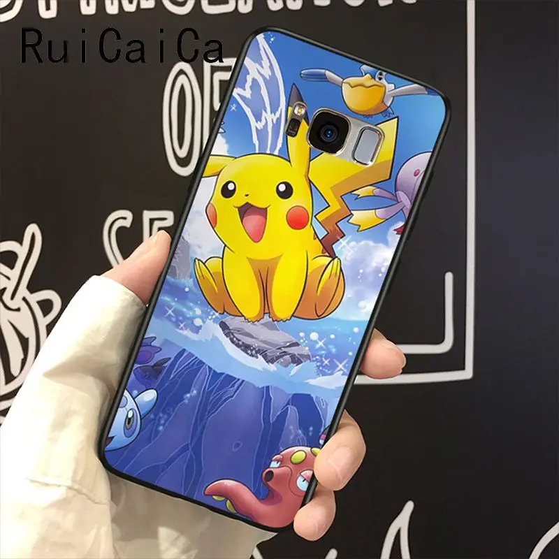 Чехол для телефона RuiCaiCa pokemons Evee pika чехол Samsung Galaxy S8 S7 edge S6 plus S10 S9plus | Мобильные