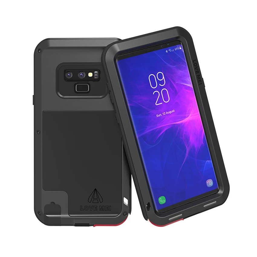 Брендовый чехол Love Mei для Samsung Galaxy S8 S9 Plus Note 8 9 металлический телефона