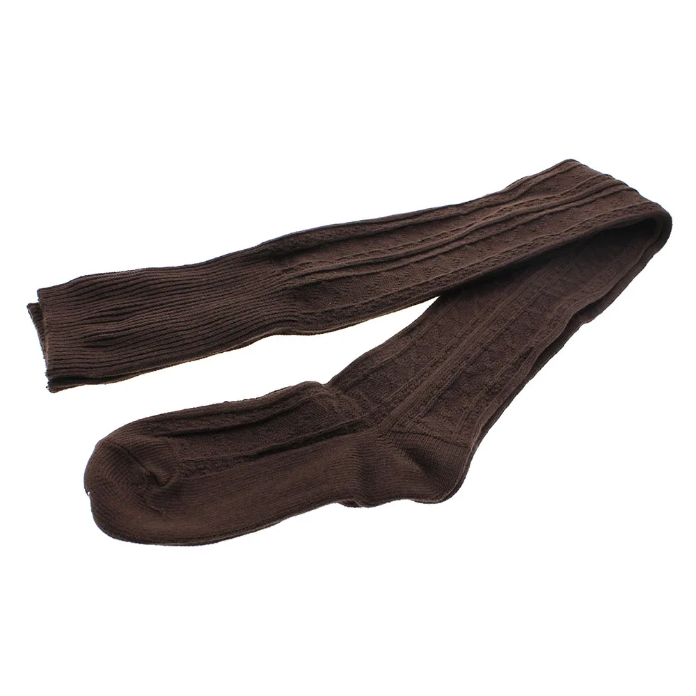 Женские зимние теплые мягкие хлопковые вязаные длинные чулки выше колена для