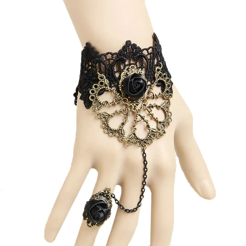Регулируемое кольцо и браслет ручной работы в готическом стиле|ring and bracelet set|fashion