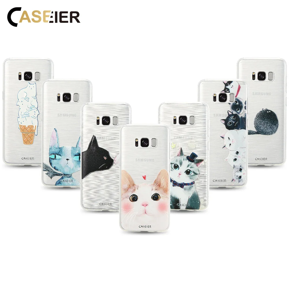 CASEIER 3D чехол для телефона с кошкой Samsung S8 мягкие силиконовые чехлы из ТПУ S6 S7 Edge Plus
