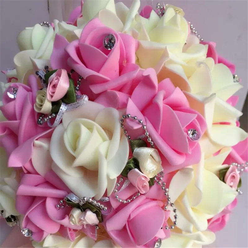 

2017 wedding bride holding flower bouquet PE flower to give you a romantic wedding bride beautiful bouquet