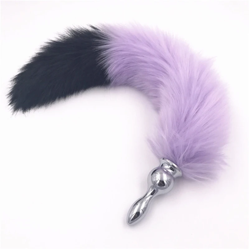 Анальная пробка 3 размера из нержавеющей стали искусственные фиолетовые