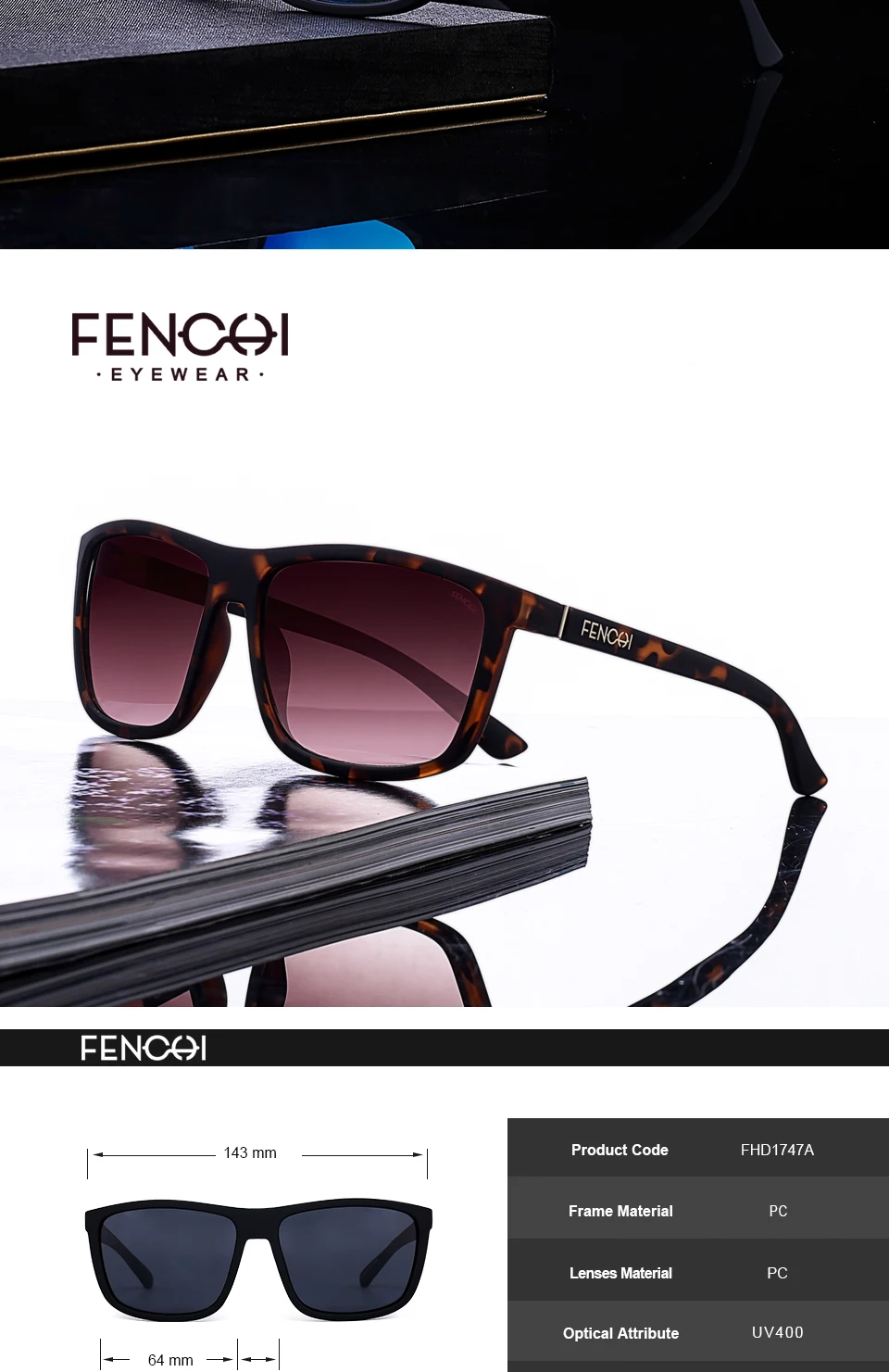 FENCHI, квадратные поляризованные солнцезащитные очки для мужчин и женщин, высокое качество, Ретро стиль, модные очки для вождения, солнцезащитные очки, lunetes de soleil homme
