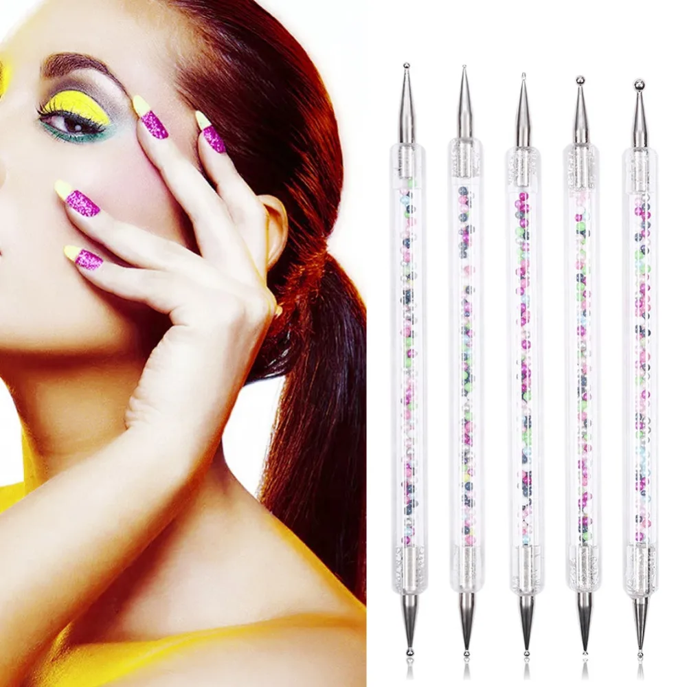 2019 5 шт./компл. двухсторонняя ручка для маникюра УФ гель рисования прочный