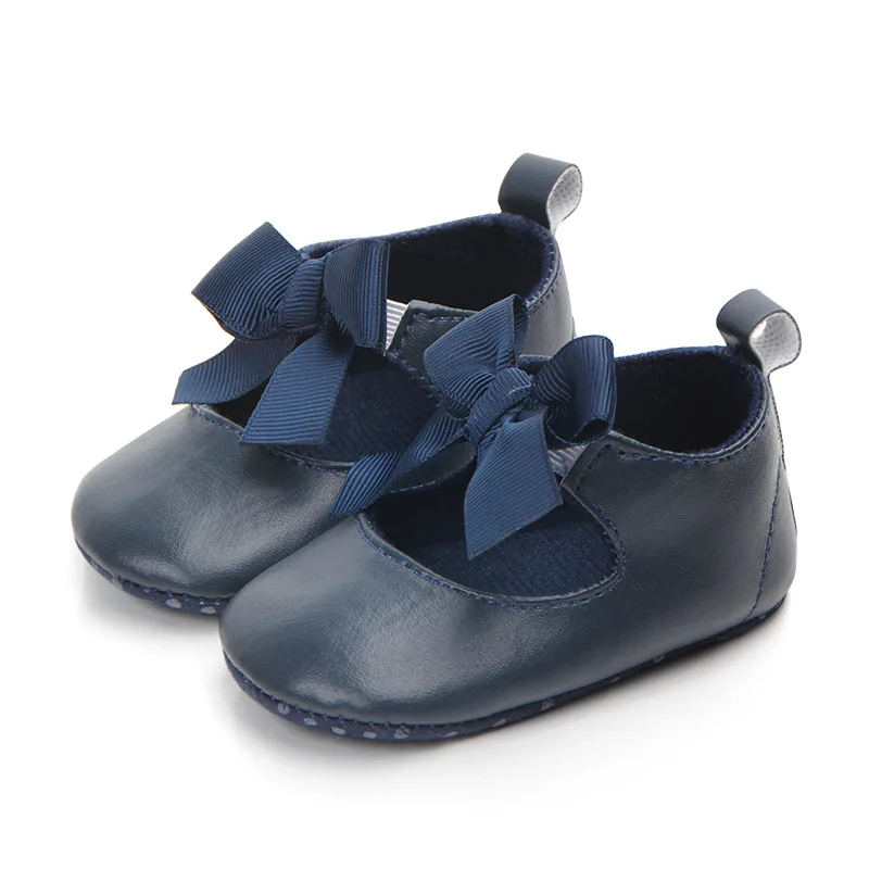 New 0-18M Toddler Baby Girl Soft PU Princess Shoes Bow Bandage Infant Prewalker Newborn Baby Shoes