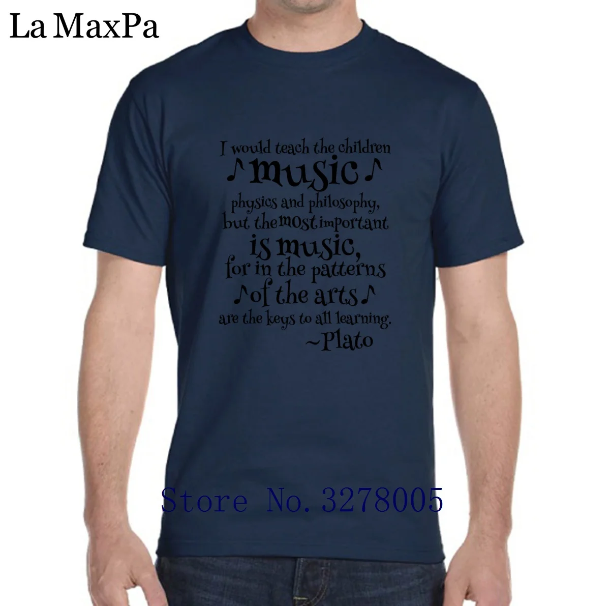 Индивидуальная Футболка однотонная Повседневная футболка Plato Music Philosophy Quote