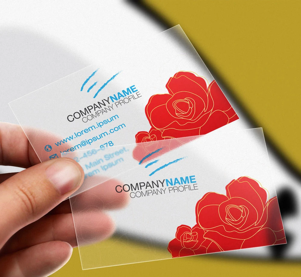 200 шт./лот Индивидуальные прозрачные визитовые открытки из ПВХ индивидуальная