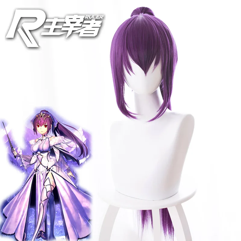 Аниме Fate/Grand Order FGO Scathach парик Lancer фиолетовый конский хвост версия 80 см костюмы для