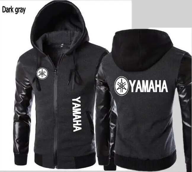 Новая куртка кардиган Yamaha с капюшоном кожаная рукавами Мужская спортивная