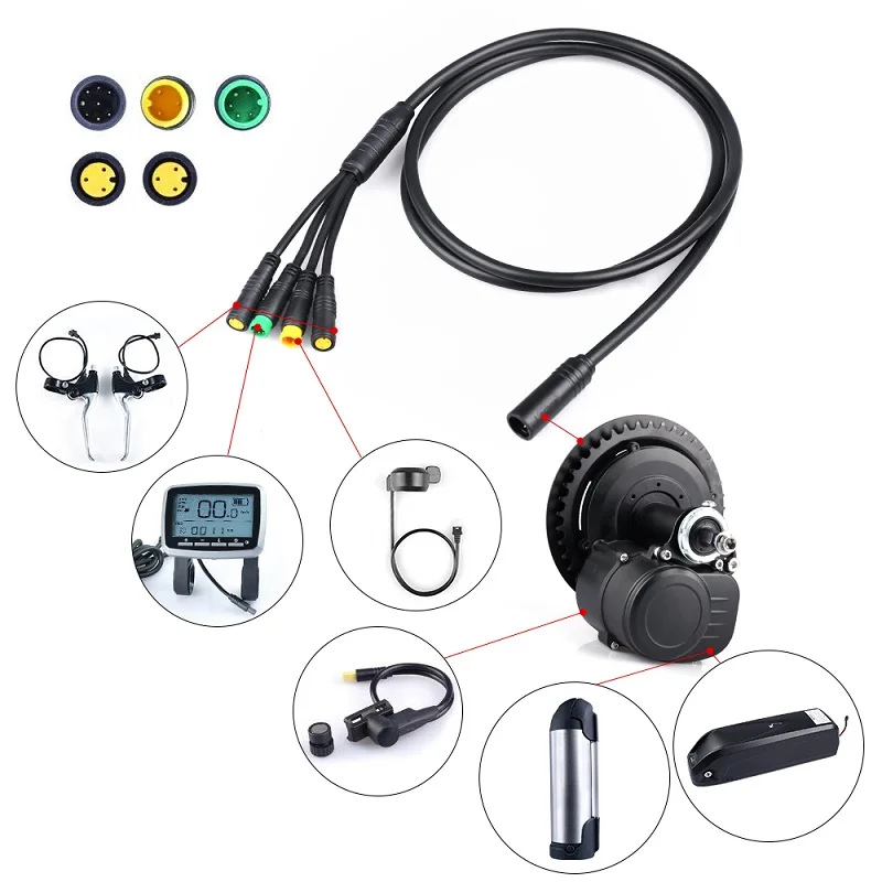 DIY электрический велосипед 48 в 500 Вт 36 В 350 Вт 250 Вт Tongsheng tsdz2 Mid Drive двигатель конверсионный комплект велосипедный двигатель Датчик крутящего момента с батареей