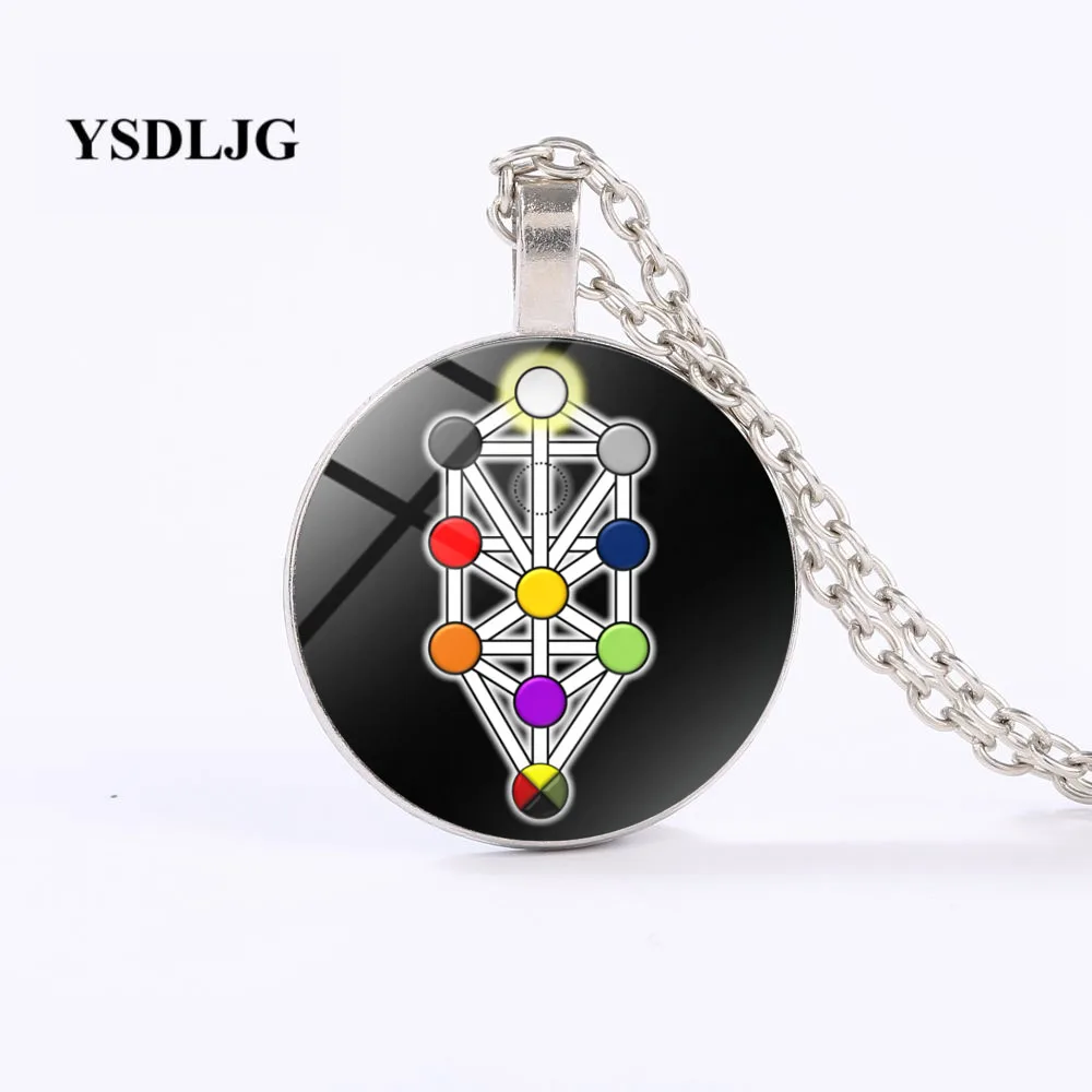 Esoteric ожерелье-Kabbalah Дерево жизни Sephirot символ-Qabalah оккультный подарок стеклянный