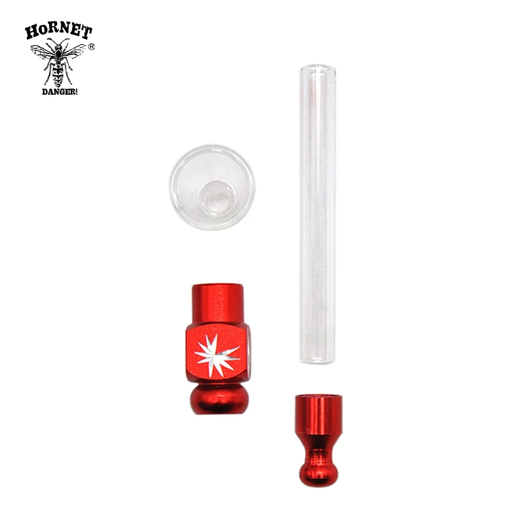 HORNET стеклянные курительные трубки листья тяга 13 мм Металлические травы трубы