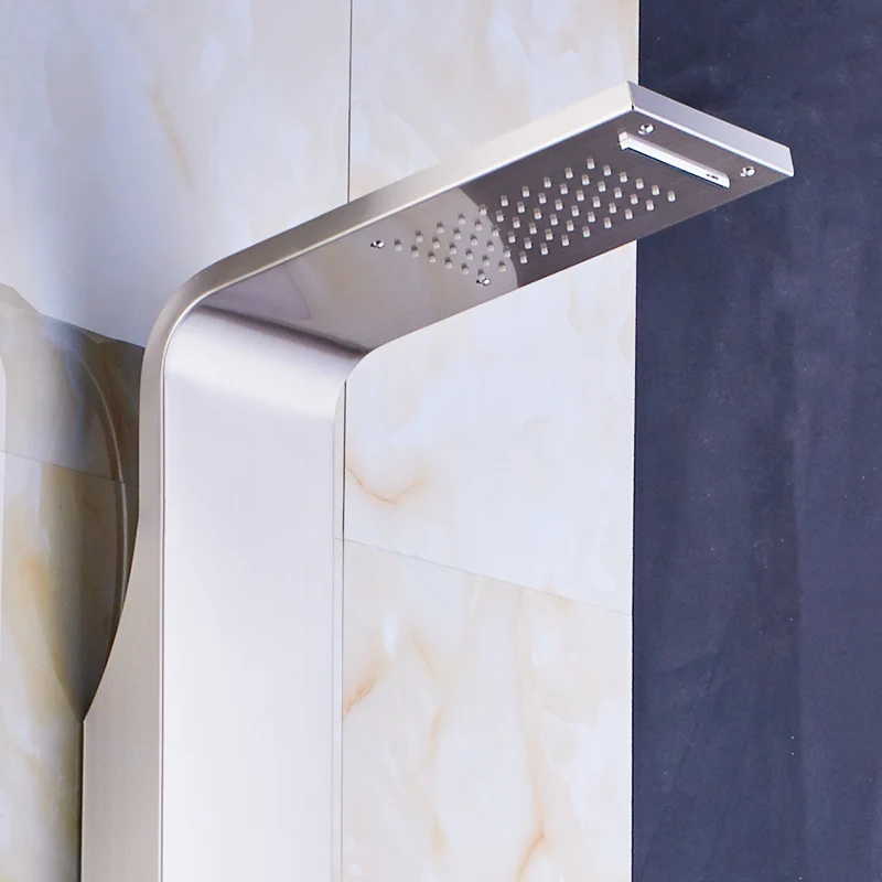 Душевая панель FLG Водопад и дождь массажные насадки из матового никеля комплект