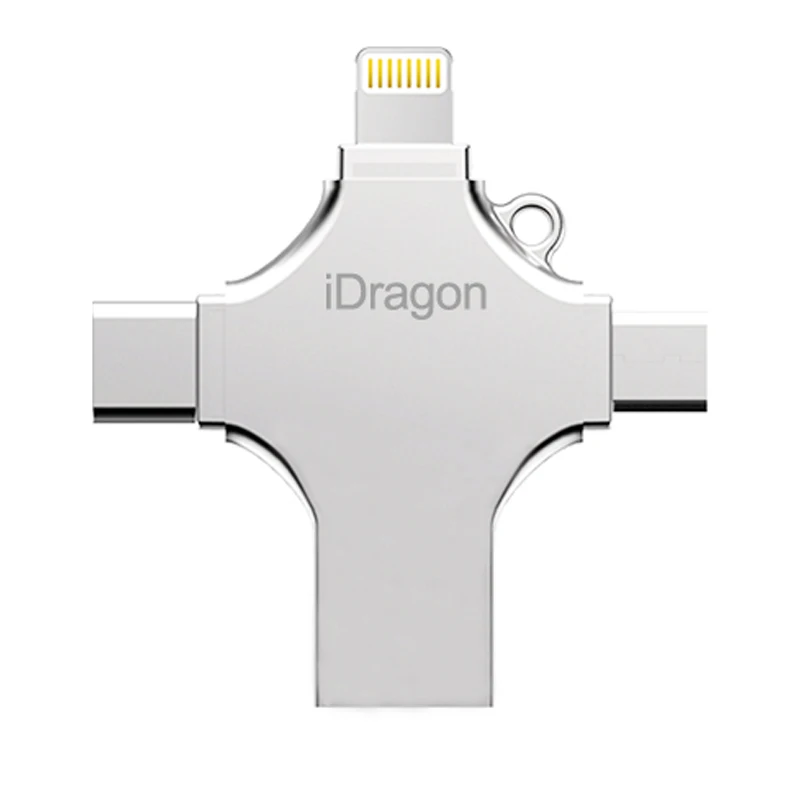 Флешка для айфона 16 ГБ 32 ГБ 64 ГБ 128 ГБ 4in1 usb flash drive 16 ГБ Металла otg типа с компьютера flash memory stick для iphone ipad mac смартфон pendrive 16 ГБ флешки - Цвет: Silver-Standard