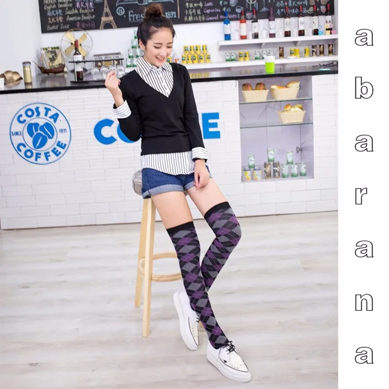 Peonfly осенние ветра горячей Британский сетки Длинные хлопковые Гетры чулок бедро