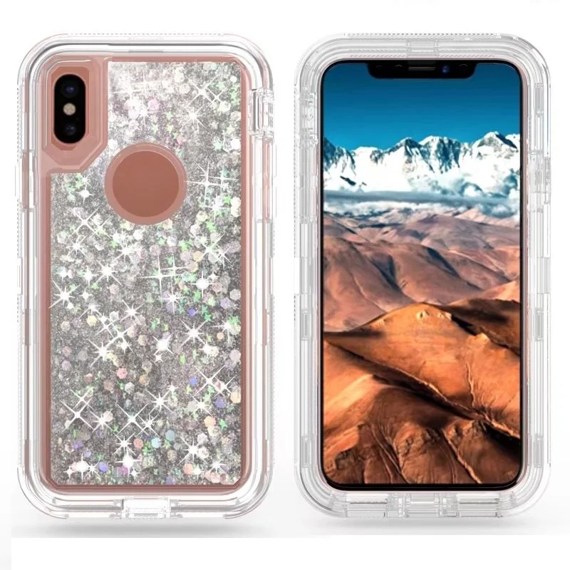 Чехол чехол для Apple iPhone X ударопрочный телефона Quicksand робот сверхмощный Coque |