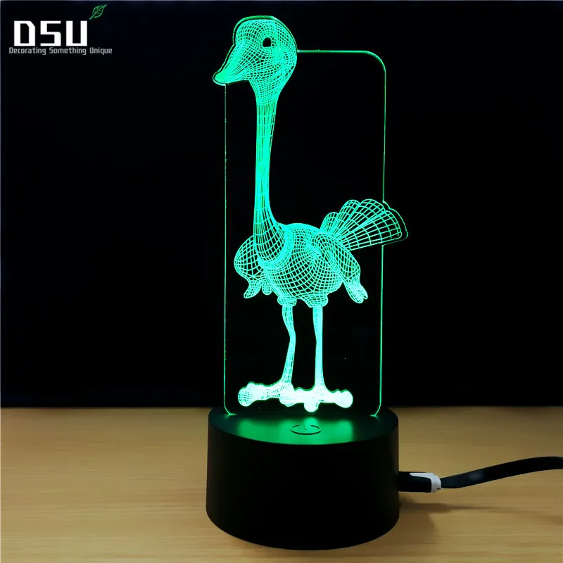 7 цветов 3D ночник тонный светодиодный светильник цвета изменить Искусство