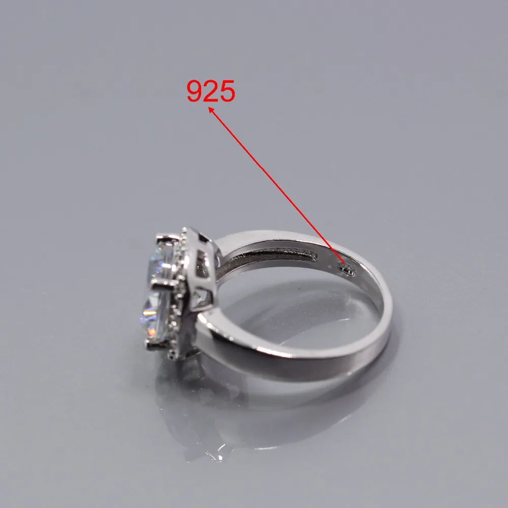 Женский ювелирный комплект из кольца и с белым цирконом|jewelry sets for women|silver jewelry