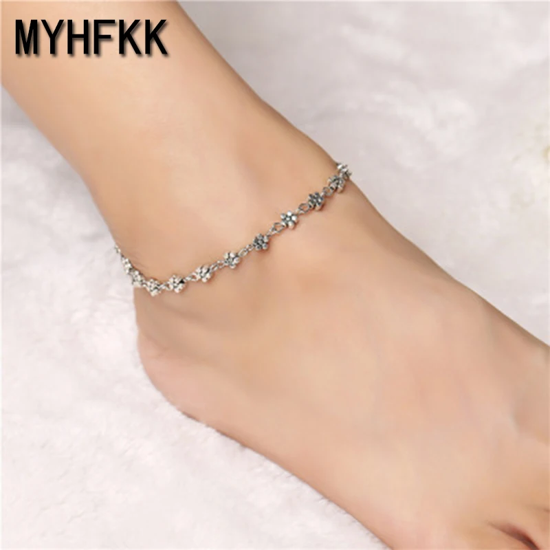 MYHFKK Простой в форме сердца женский ножной браслет под босоножки сандалии