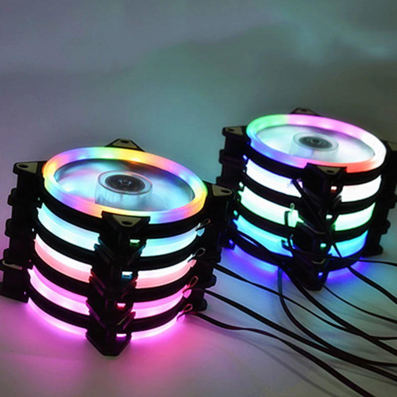 Single-sided Computer Power Supply Fan LED Fans Aurora Light Chassis Red Blue Green White Cooler Single |