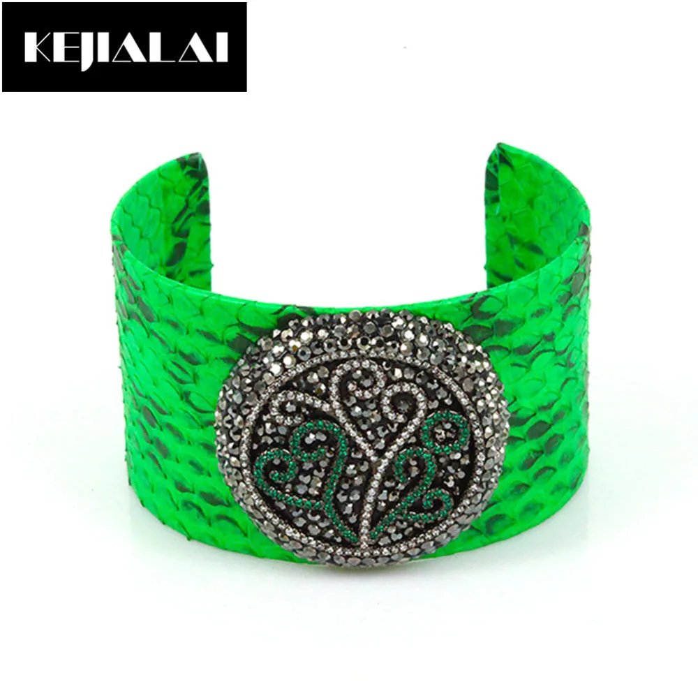 2017 Модные женские ювелирные изделия змея кожа питон кожаный браслет