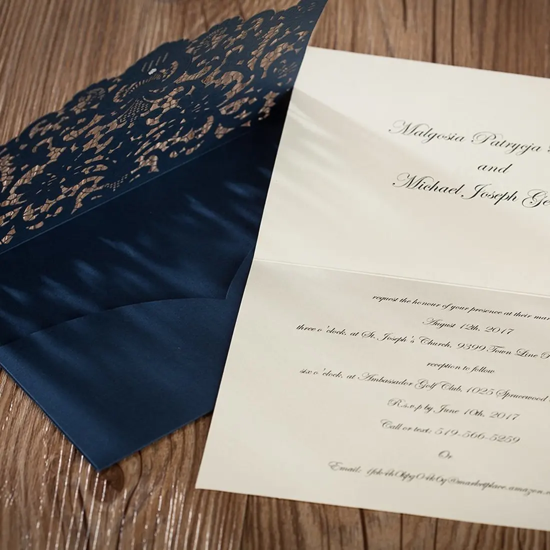 50 шт золотой узор синий лазер вырезать свадебные приглашения печатные с