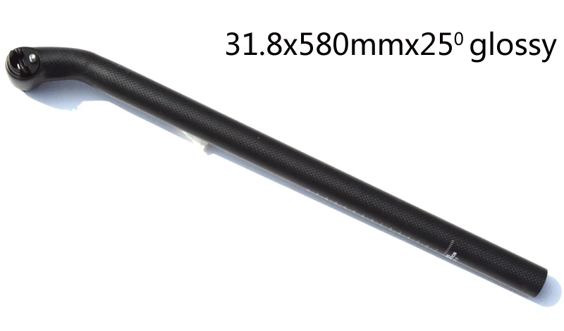 31.8x580x25 glossy Полностью углеродное волокно складной велосипедный Подседельный штырь 31,8 33,9 34,9 мм 580 мм углеродный MTB велосипедный Подседельный штырь смещение 5/25 градусов велосипедные детали - Цвет: 31.8x580x25 glossy