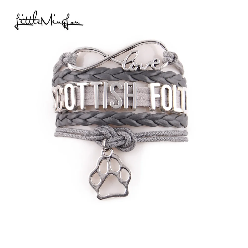 Браслет для мужчин и женщин Little MingLou кожаный браслет с подвеской в виде кошачьих