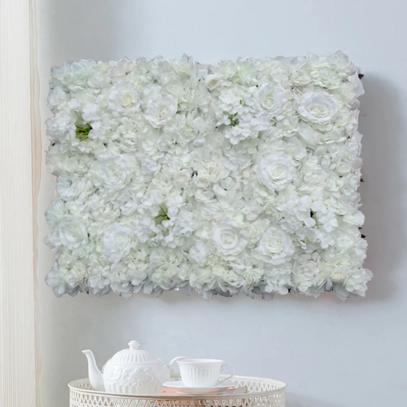

40*60cm white Artificial rose hydrangea Flower Wall Wedding Background Decoration Lawn Pillar Road Lead Flower Silk hydrangea