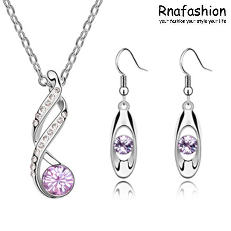 Оптовая продажа ювелирных изделий с серебряным покрытием австрийский кристалл