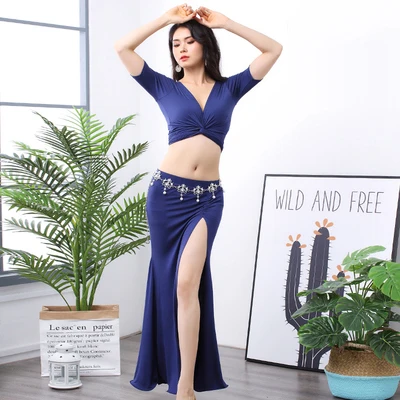 Top Skirt as picture Новинка, сексуальный костюм для танца живота, Модальная одежда для упражнений, одежда для тренировок, женская одежда для групповых выступлений, одежда класса - Цвет: Top Skirt as picture