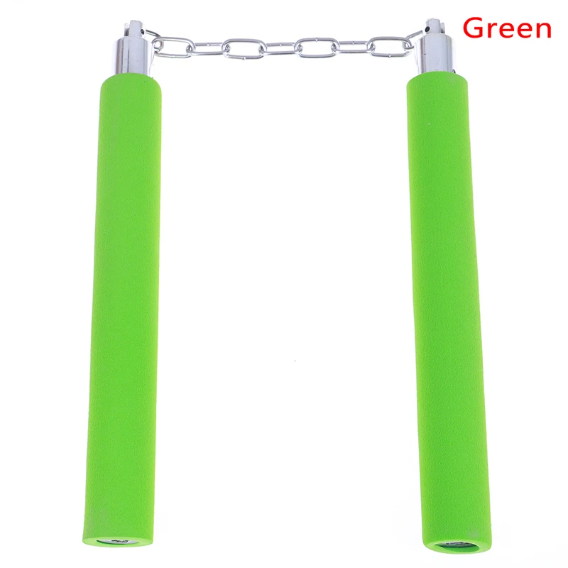 green 1 шт. китайская пена для кунгфу Nunchakus Горячая Боевая художественная пена мягкие безопасные нунчаки для фитнеса Для детей Kungfu инструмент для начинающих - Цвет: green