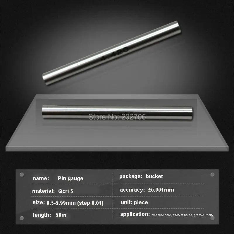 10pcs/lot Pin gauge Smooth Plug Gauge Hole size 0.5-5.99mm 6-9.99mm step 0.01mm Cylindrical Gage Measuring Tool | Инструменты