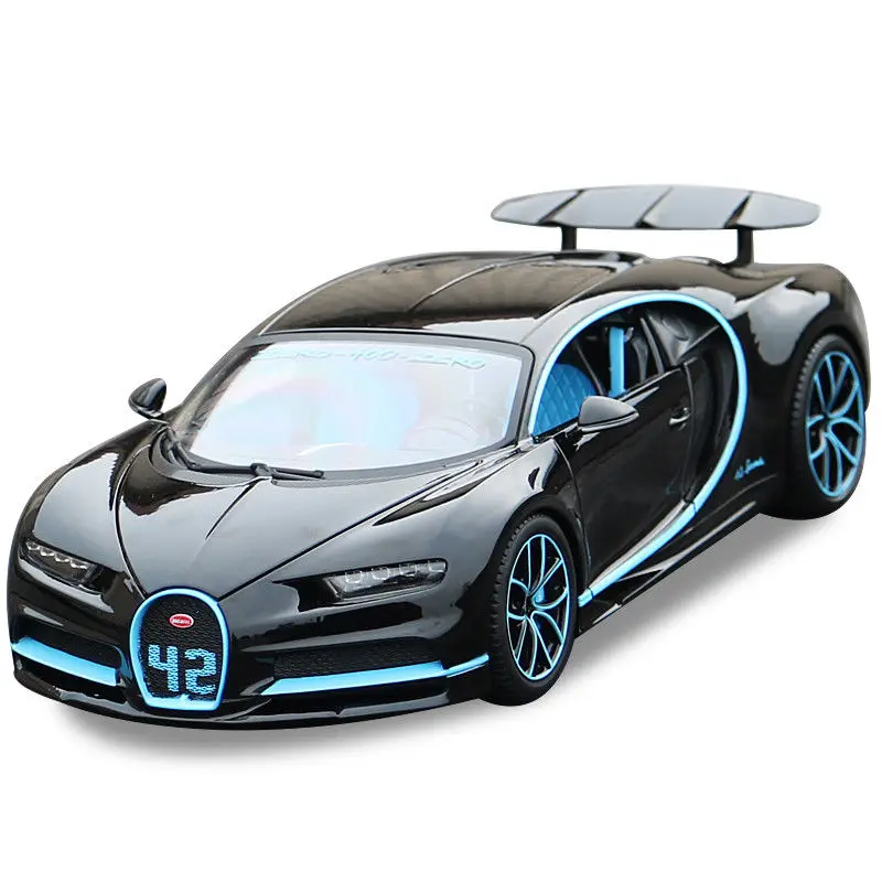 Bburago 1:18 Bugatti Chiron черная литая под давлением модель гоночный автомобиль