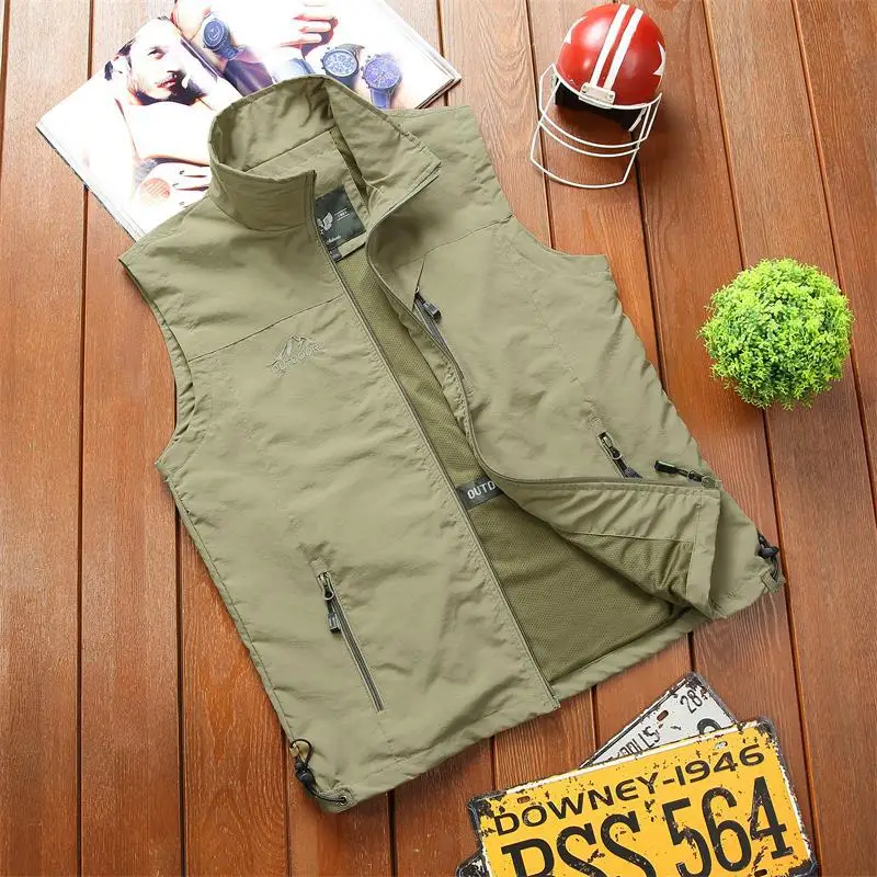 

Hot Sale New Quick Drying Multi-bag Fishing Hiking Vest For Men Plus Size Outdoor Climbing Hunting Advertising Camera Waistcoat