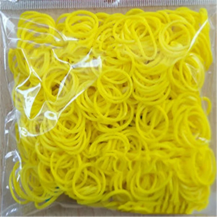 yellow 600 шт эластичные разноцветные резиновые ткацкие браслеты крючок для браслетов DIY детский игрушечный браслет домашний браслет для женщин - Окраска металла: yellow