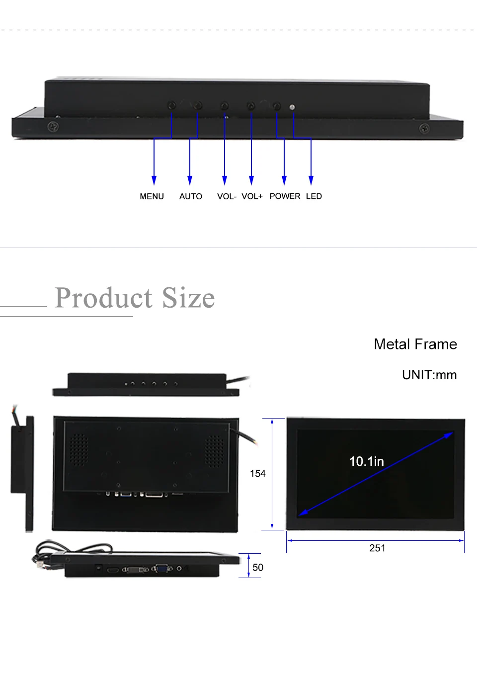 Прямая с фабрики 10.1in USB HD/VGA/DVI смарт-устройство настенное крепление сенсорный экран дисплей емкостный сенсорный ЖК-экран ТВ