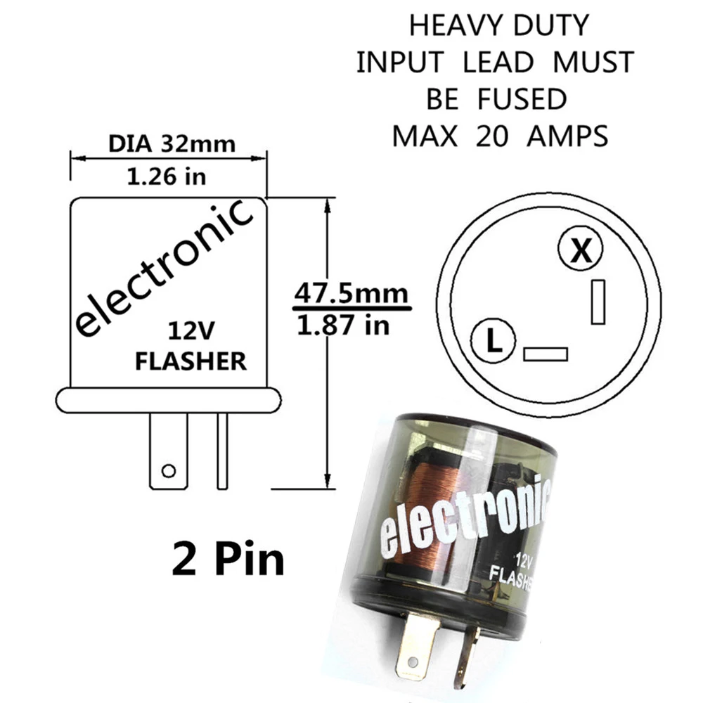 12V 2 Pin проблесковый маячок для тяжелых условий эксплуатации совместимый
