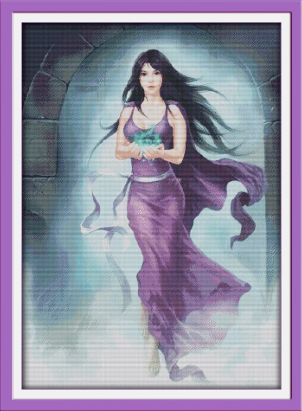 

A magic woman cross stitch kit people 18ct 14ct 11ct count print canvas stitches embroidery DIY handmade needlework