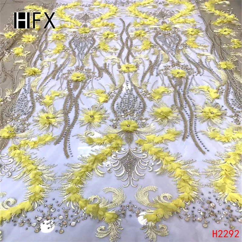 HFX Фиолетовый Новинка нигерийское кружево ткань высокого качества Кружева 3d для невесты французский Тюлевая ткань с камушками для африканского кружева Matrial F2292