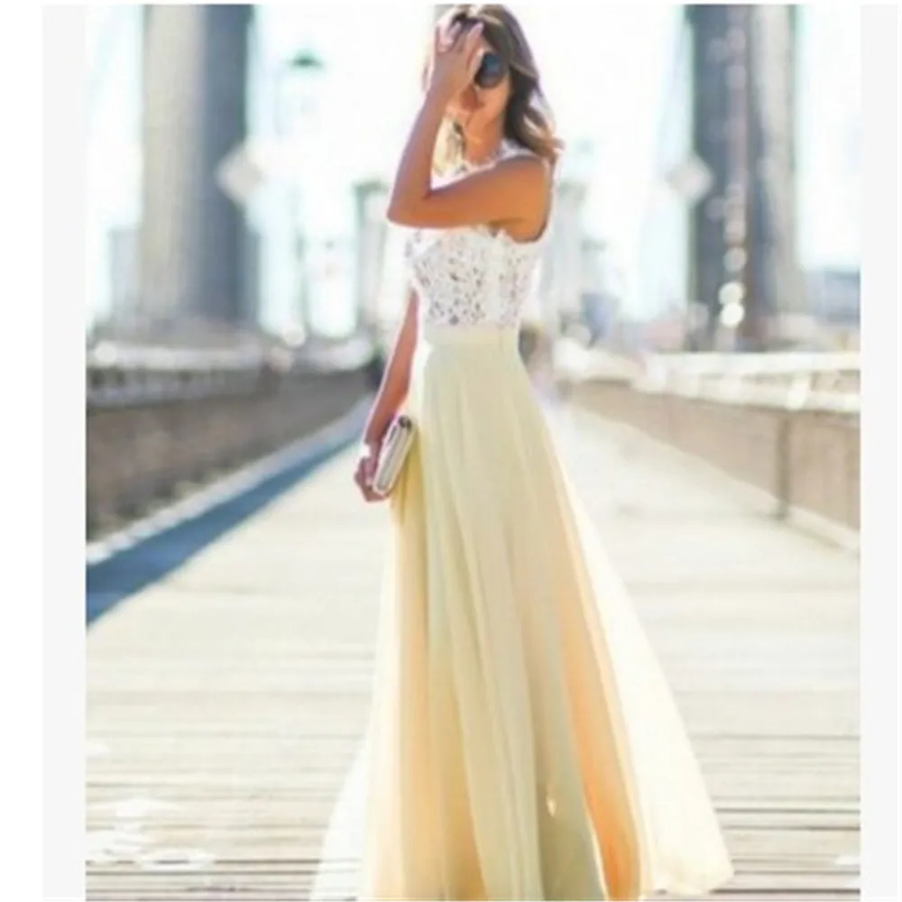 Sring Evening Party Hollow Out Beach Dress Womens Boho Sleeveless New Arrival 2019 Maxi Dresses | Женская одежда