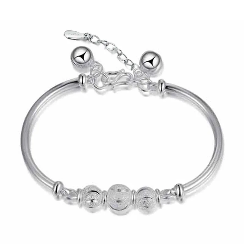 Фото Женский браслет из серебра 925 пробы с бусинами|bell bracelet|silver plated braceletplated bracelet |