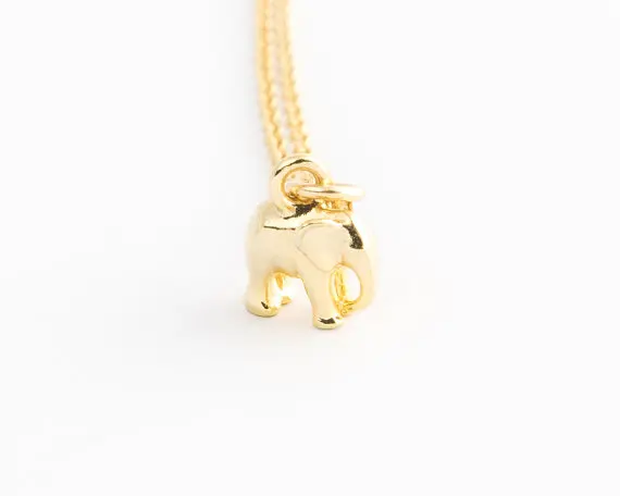 Ожерелье с серебряным слоном маленькое Очаровательное ожерелье минималистичное
