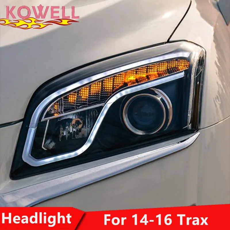 Kowell стайлинга автомобилей LED фара для Chevrolet Trax фары 2013- Новинка Trax светодиодные фары LED DRL H7 HID биксеноновая объектив