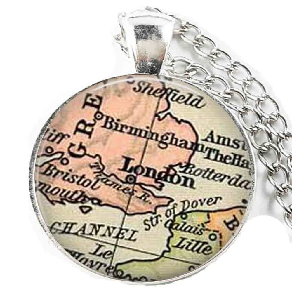 

London map necklace,London map pendant, London map jewelry , friend family gift with gift chain